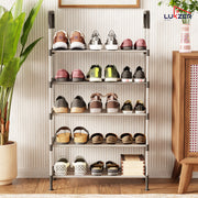 Lukzer 5-Tier Metal & Plastic Space-Saving Shoe Organizer Rack (MSR-005/Silver)