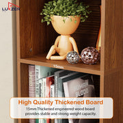 Lukzer Multipurpose Bookshelf Engineered Wood Closed Back Rack (MR-006/Oak Brown)
