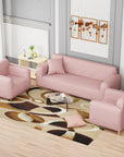 Jacquard Sofa Cover (Pastel Pink Diamond Pattern)