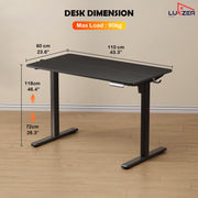 Lukzer Electric Automatic Height Adjustable Sit Stand Desk EST-003 ( Black & Black)