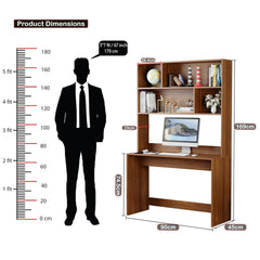 Lukzer Multi-Purpose Engineered Wood Study & Computer Desk with Bookshelf (ST-008/Oak Brown)