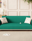 Lukzer Polyester Blend Quilted Sofa Cover Mat (350 GSM)| Full Coverage with Arms & Back Belt | Machine Washable Sofa Runner with Storage Side Pocket