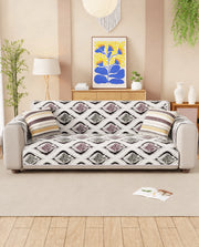 Lukzer Reversible Quilted Sofa Mat with Arms Ikat Rose (SC-203-01)
