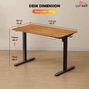 Lukzer Electric Automatic Height Adjustable Sit Stand Desk EST-003 ( Black & Oak Brown )