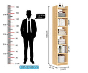 Lukzer 6 Layer Engineered Wood Bookshelf Multipurpose Rack (MR-005/Light Oak)