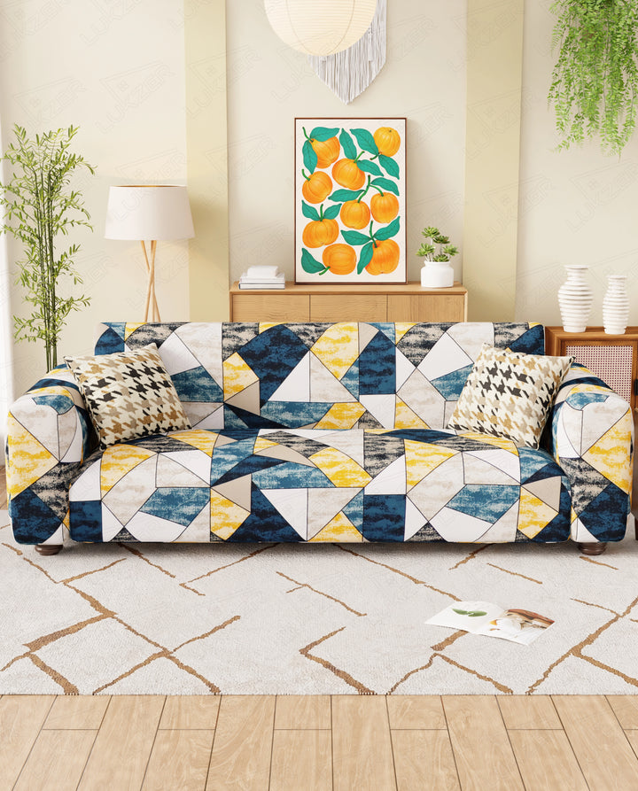 Lukzer Polyester Sofa Cover - Prism Yellow (SC-047-01)