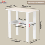 Lukzer Engineered Wood Kids Study Table with Open Shelf (ST-004S/White)