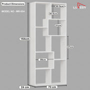 Lukzer 8 Shelves Modern Engineered Wood Book Shelf with Storage Display Rack (MR-004/White)