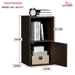 Lukzer Engineered Wood 2 Layer Storage Cabinet with Open Display Rack (MR-021/Wenge)