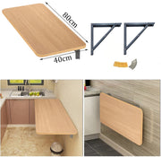 Lukzer Multi-purpose Engineered Wood Wall Mounted Foldable Rack Table (MT-002/Light Oak)