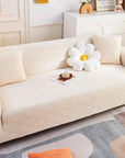 Jacquard Sofa Cover (Pastel Yellow Leaf Trail)