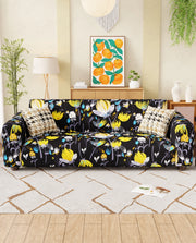 Lukzer Polyester Sofa Cover Yellow Lotus (SC-019-01)
