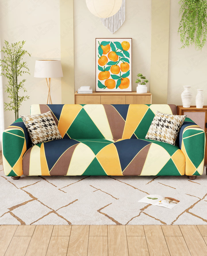 Lukzer Polyester Sofa Cover - Geometric (SC-036-01)