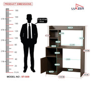Lukzer Engineered Wood Office Desk & Study Table with Bookshelf & Cabinet (ST-009/Wenge)