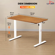 Lukzer Electric Automatic Height Adjustable Sit Stand Desk EST-003 ( White & Oak Brown )