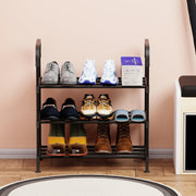 Lukzer Dual-Material Shoe Rack – Silver & Black, 3/4/5/6-Layer Storage Organizer