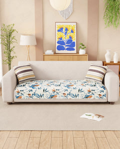 Lukzer Quilted Reversible Marble Mesh Sofa Mat with WaveEdge Ultrasonic Cut (ONLY SEAT COVER) - SC-204-01WE
