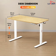 Lukzer Electric Automatic Height Adjustable Sit Stand Desk EST-003 ( White & Oak Light )