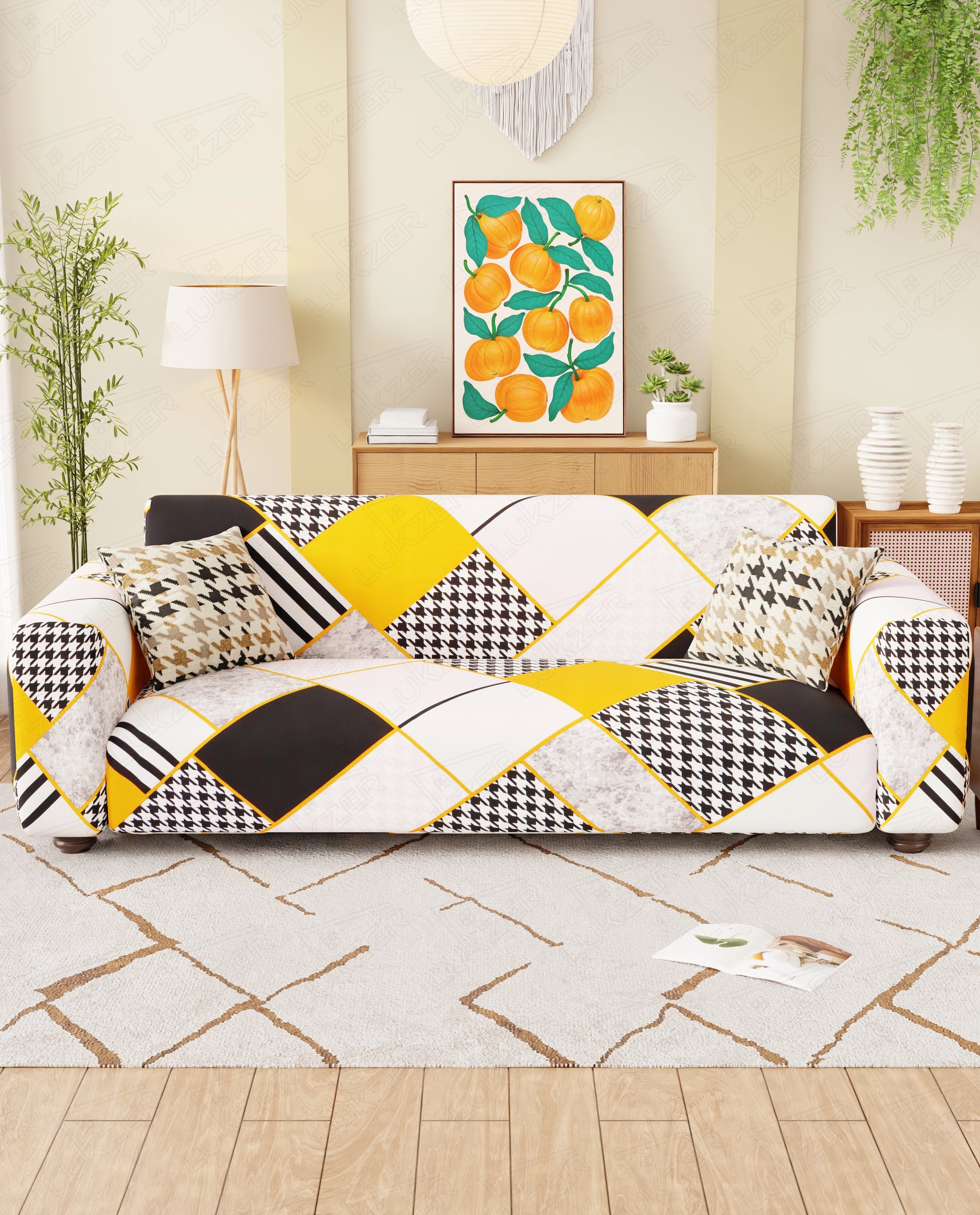 Lukzer Polyester Sofa Cover - Colorful Pattern (SC-034-01)