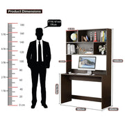 Lukzer Multi-Purpose Study & Computer Desk with Bookshelf Made with Engineered Wood (ST-008/Wenge)