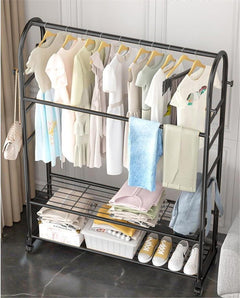Lukzer Multifunctional Metal Garment Rack – A-Shape, 35x120x168cm (Gold/Black/White)