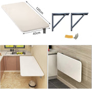 Lukzer Multi-purpose Engineered Wood Wall Mounted Foldable Rack Table (MT-001/White)
