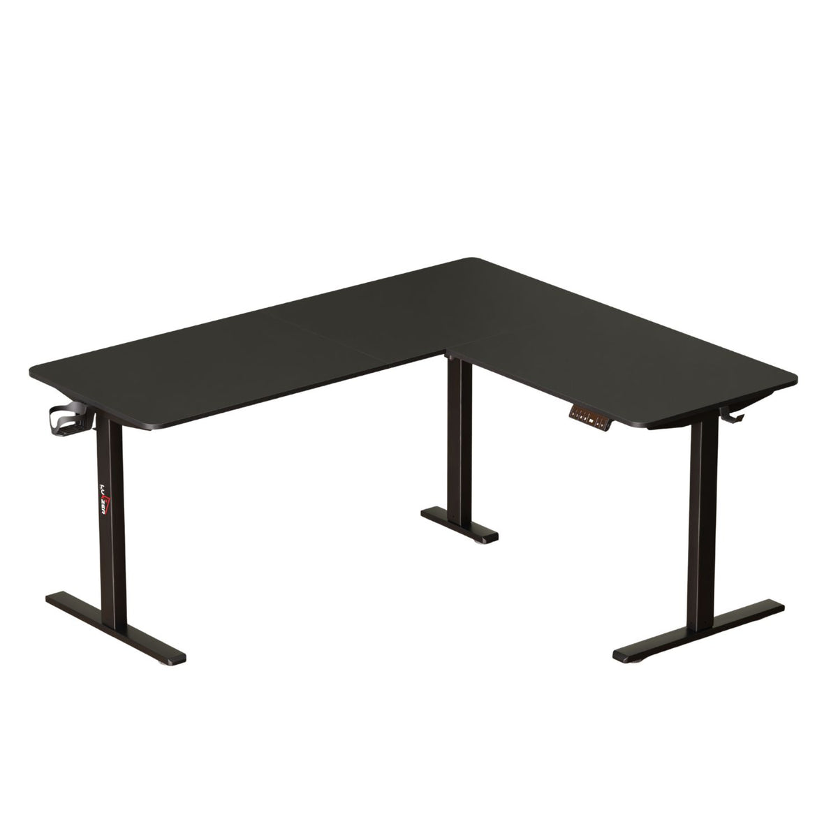 Lukzer Electric Height Adjustable Desk with USB & Type-C Study Table (EST-001/UC-Black & Black) 3-Years Warranty