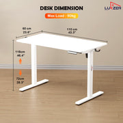 Lukzer Electric Automatic Height Adjustable Sit Stand Desk EST-003 ( White & White )