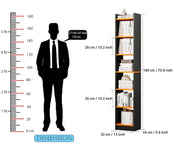 Lukzer 6 Layer Dual Tone Engineered Wood Bookshelf Multipurpose Rack (MR-005/Charcoal Ember)
