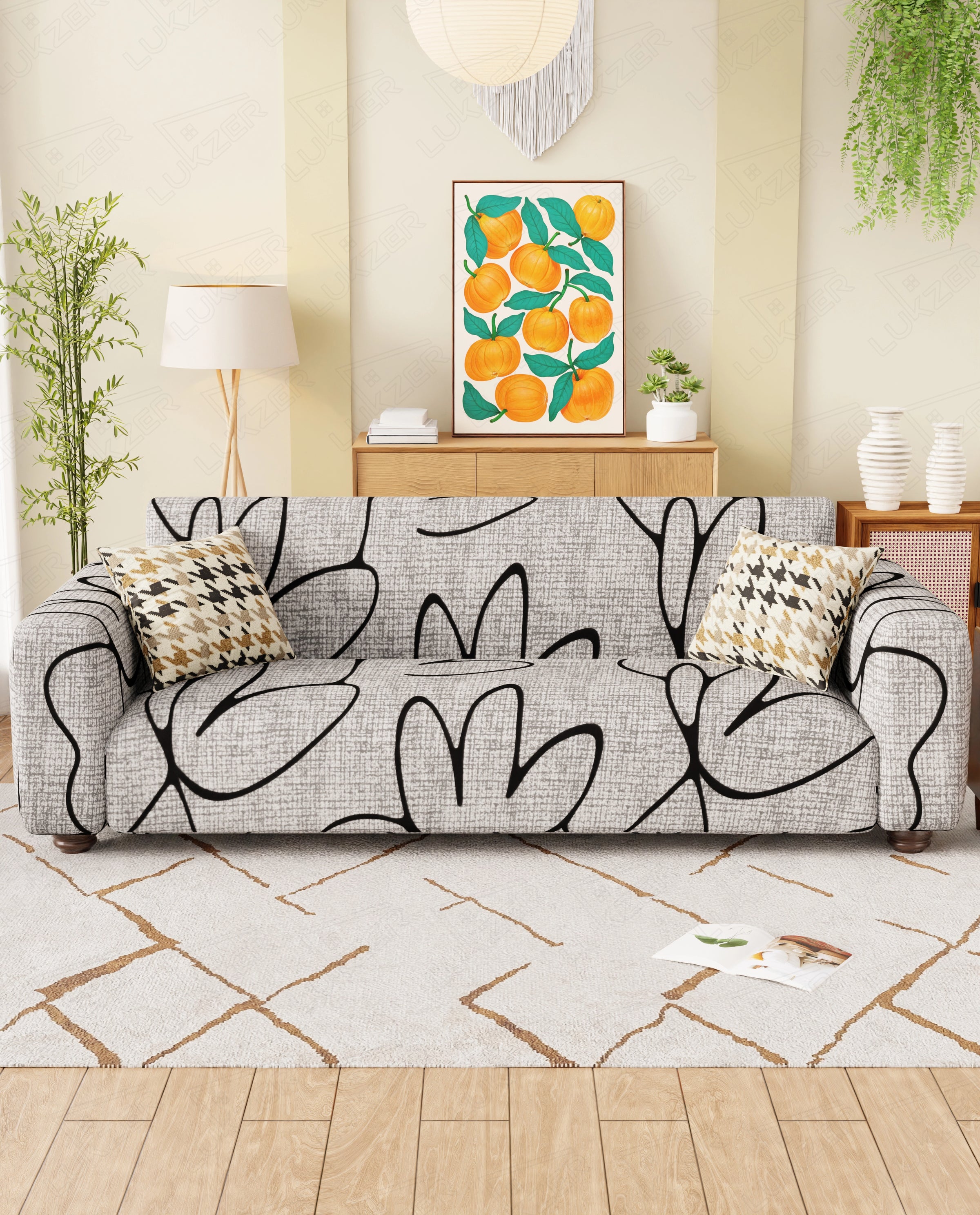 Lukzer Polyester Sofa Cover Tulip (SC-016-01)