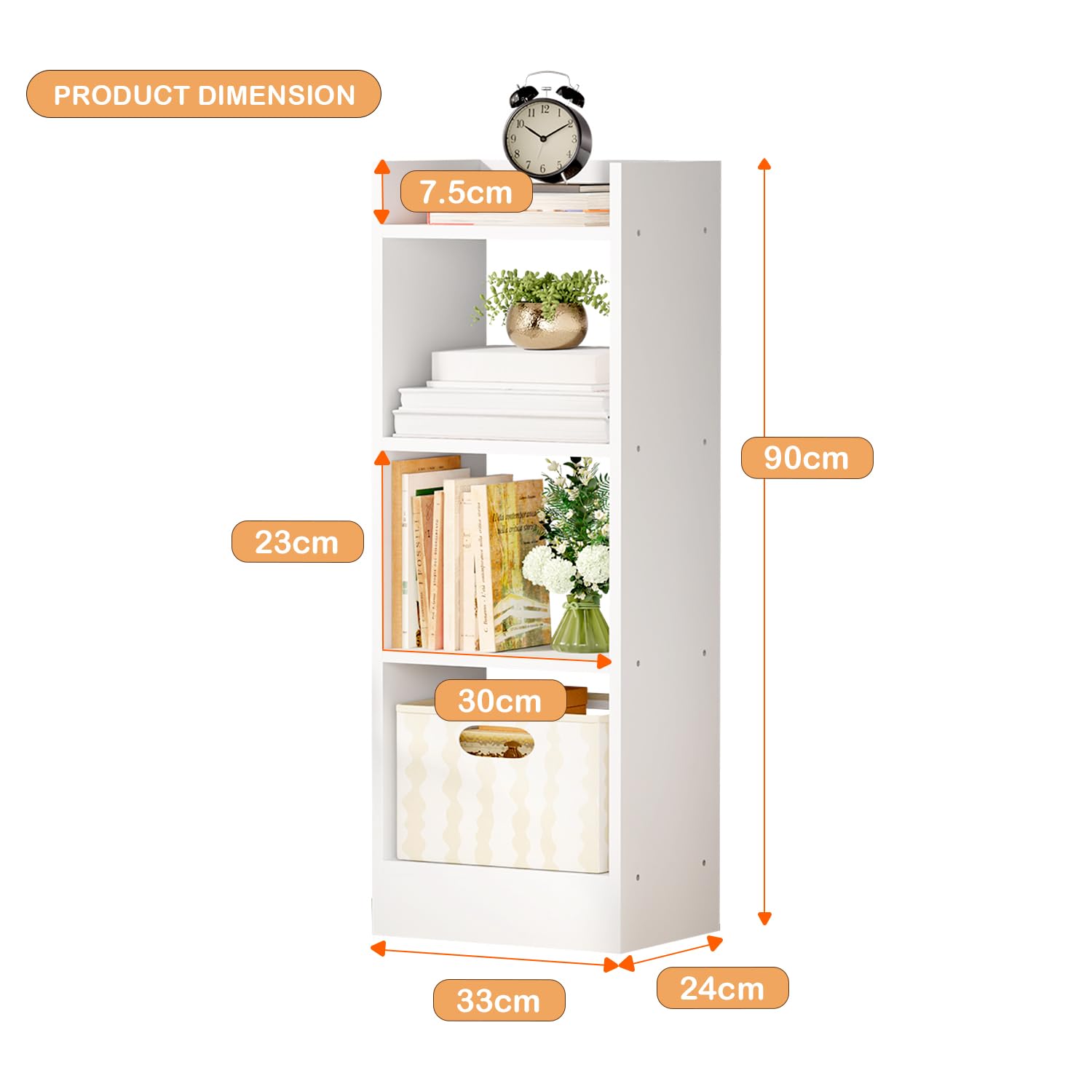 Lukzer 3 Layer Engineered Wood Multipurpose Rack Bookshelf Organizer Stand (MR-010/White)