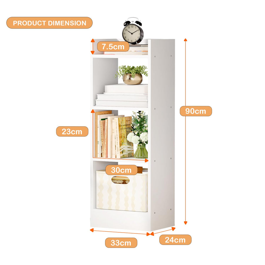 Lukzer 3 Layer Engineered Wood Multipurpose Rack Bookshelf Organizer Stand (MR-010/White)