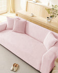 Jacquard Sofa Cover (Pastel Pink Tangled Lines)