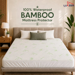 Lukzer 100% Waterproof Natural Bamboo Mattress Protector/Mattress Cover / Queen Size - (72" x 60" Inches) - (6 x 5 ft)