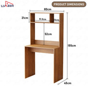 Lukzer Engineered Wood Computer Desk Study Table with Bookshelf Study Table (ST-006/Oak Brown)