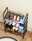 Dual Material Shoe Rack | (Black)