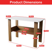 Lukzer Engineered Wood Modern Computer Desk with Bookshelf Study Table (ST-004/Dual Color)