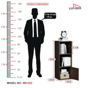 Lukzer 3 Layer Engineered Wood Storage Cabinet with Open Display Rack (MR-022/Wenge)