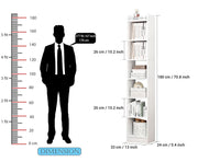 Lukzer 6 Layer Engineered Wood Bookshelf Multipurpose Rack (MR-005/White)