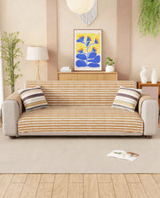 Lukzer Reversible Quilted Sofa Mat with Arms Optical Stripe (SC-184-01/A)