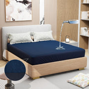 Lukzer Terry Cotton Waterproof Mattress Protector  Blue (MTP-BL-001)