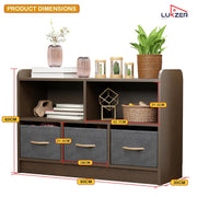 Lukzer 2-Layer Engineered Wood 3 Drawers Bookshelf & Storage Organizer (MR-025/Wenge)