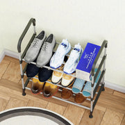 Lukzer Dual-Material Shoe Rack – Silver & Black, 3/4/5/6-Layer Storage Organizer
