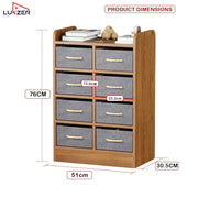 Lukzer 8 Drawer Engineered Wood Storage Organizer Cabinet with Fabric Bins (MR-028/Oak Brown)