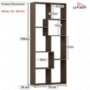 Lukzer 8 Shelves Modern Engineered Wood Book Shelf with Storage Display Rack (MR-004/Wenge)