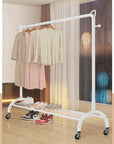 Multi-Functional Cloth Rack Stand with Bottom Shelves & Wheels | (Cat Ear Design/148x120x38cms)