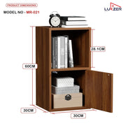 Lukzer Engineered Wood 2 Layer Storage Cabinet with Open Display Rack (MR-021/Oak Brown)