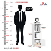 Lukzer 3 Layer Engineered Wood Storage Cabinet with Open Display Rack (MR-022/White)