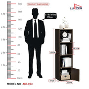 Lukzer 4 Layer Engineered Wood Storage Cabinet with Open Display Rack (MR-023/Wenge)