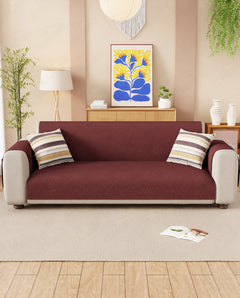 Lukzer Quilted Sofa Mat Stipple Maroon (SC-209-01)